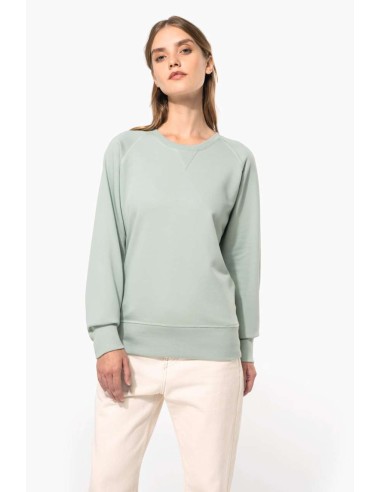 KAR-K481-LADIES’ ORGANIC COTTON CREW NECK RAGLAN SLEEVE SWEATSHIRT